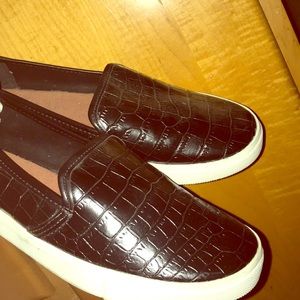 Crocodile skin slippers